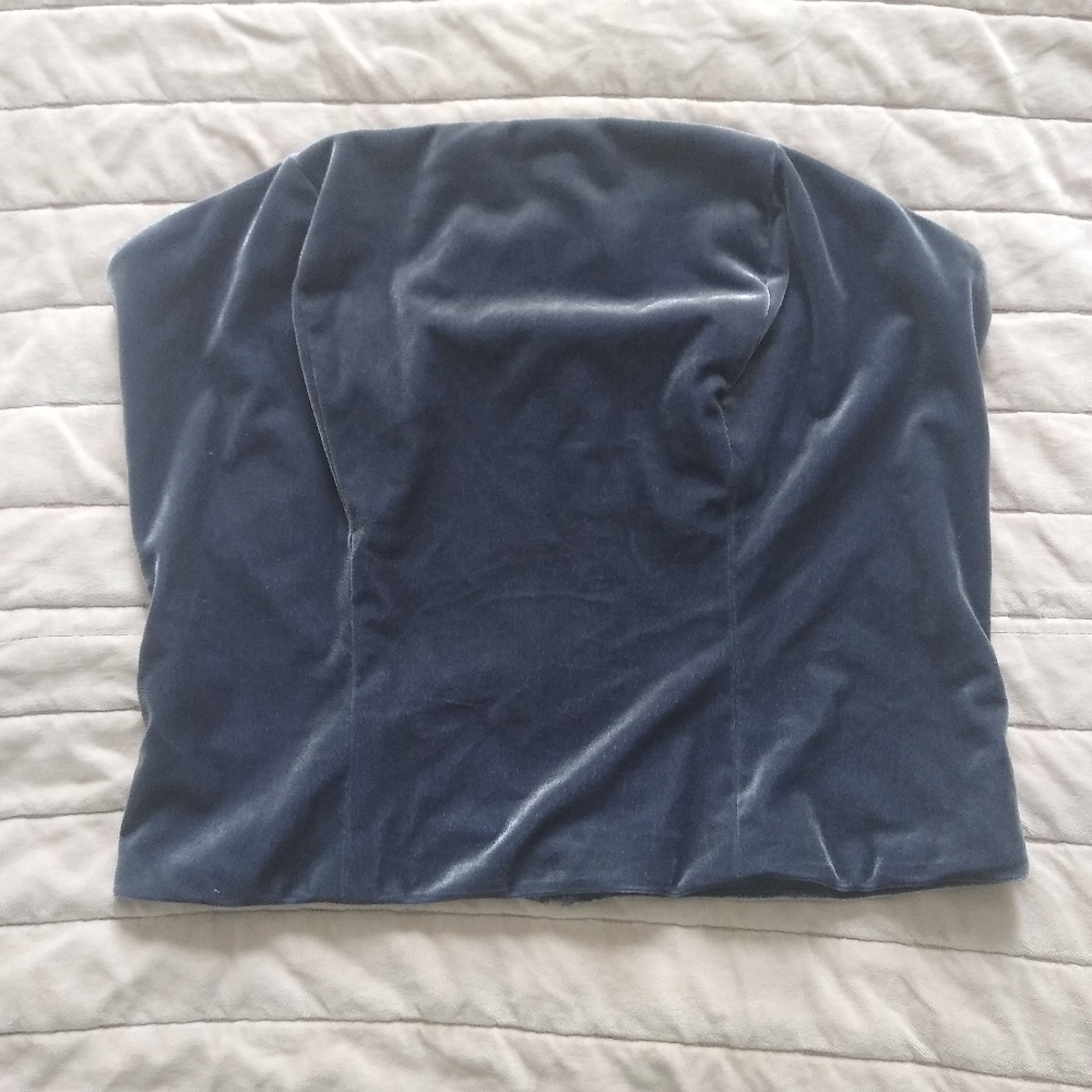 Revelry Velvet Zippered  Strapless Top